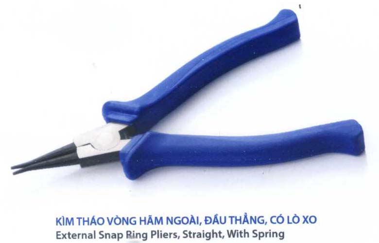 External snap ring plier, straight with spring